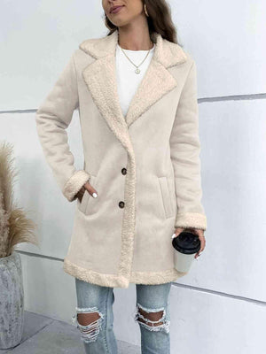 Impeccable Warmth Faux Fleece Lined Winter White Coat-MXSTUDIO.COM