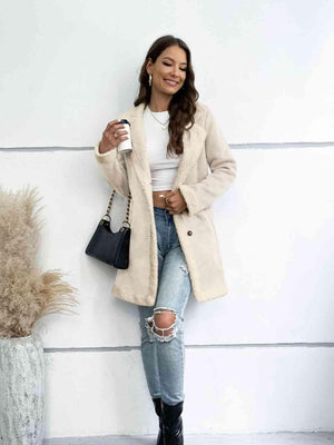 Impeccable Warmth Faux Fleece Lined Winter White Coat-MXSTUDIO.COM