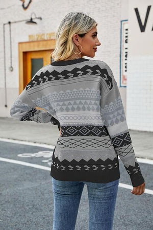 Impeccable Warmth Geometric Sweater - MXSTUDIO.COM