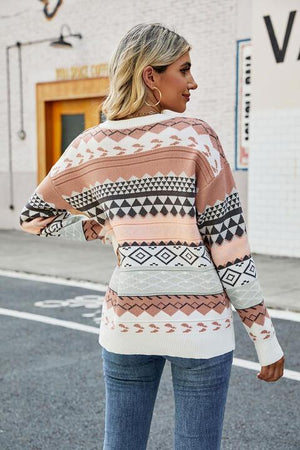 Impeccable Warmth Geometric Sweater - MXSTUDIO.COM