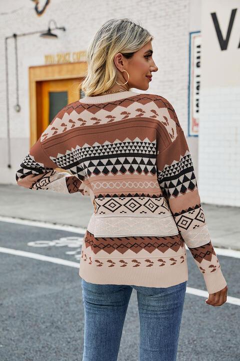 Impeccable Warmth Geometric Sweater - MXSTUDIO.COM