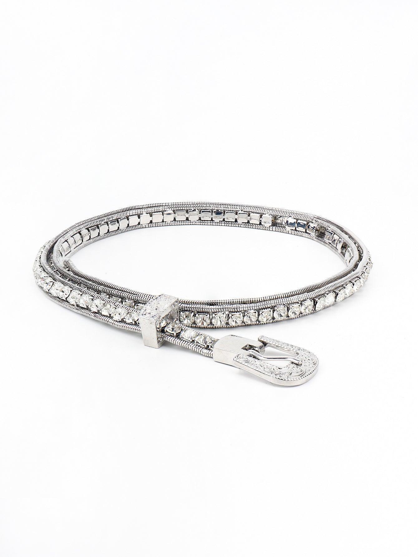 Impeccably Dressed Rhinestone Chain Belt - MXSTUDIO.COM