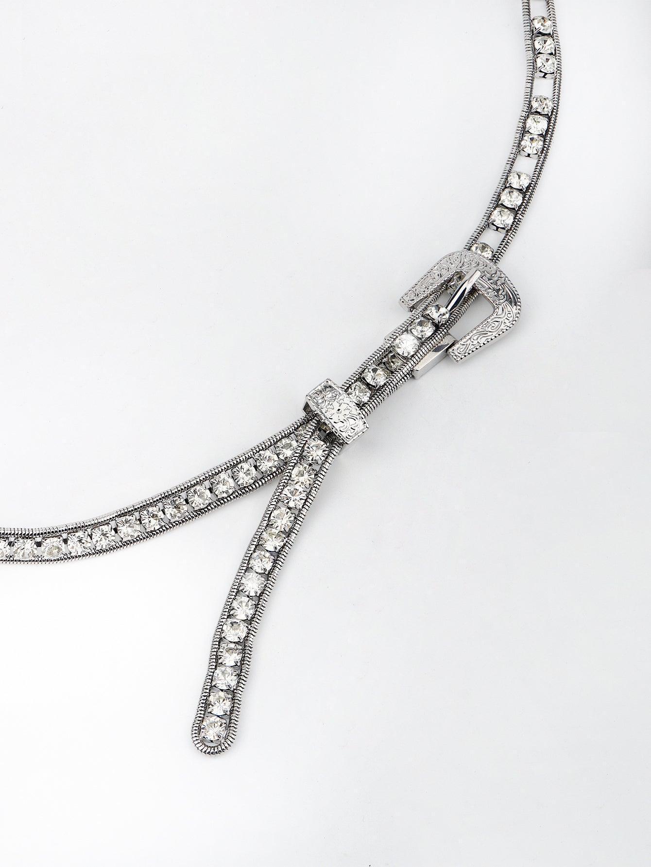 Impeccably Dressed Rhinestone Chain Belt - MXSTUDIO.COM