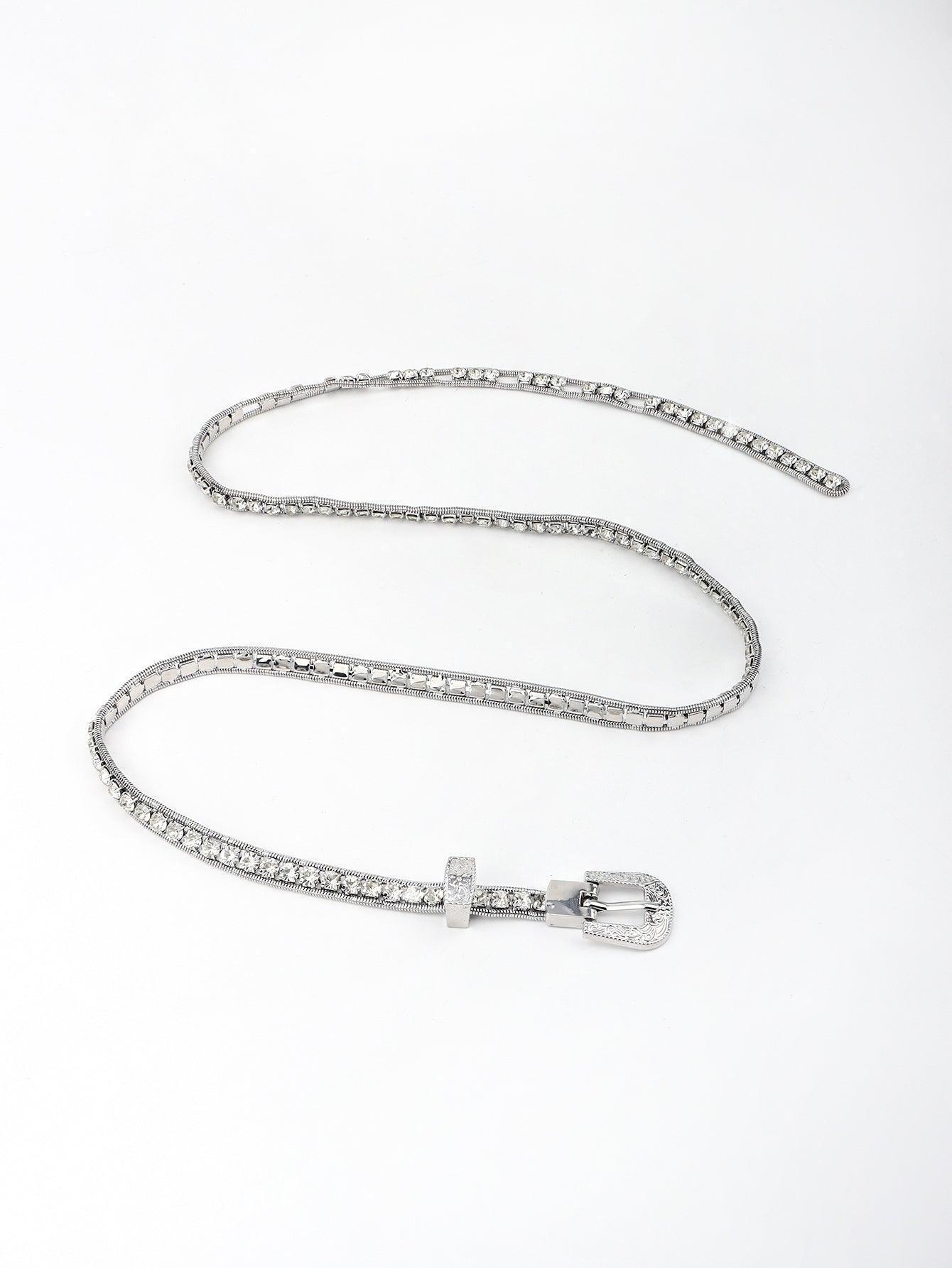 Impeccably Dressed Rhinestone Chain Belt - MXSTUDIO.COM