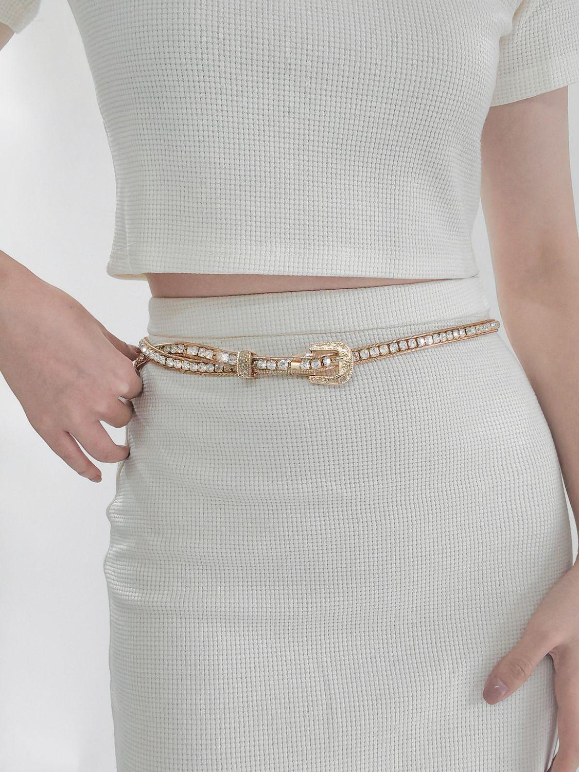 Impeccably Dressed Rhinestone Chain Belt - MXSTUDIO.COM