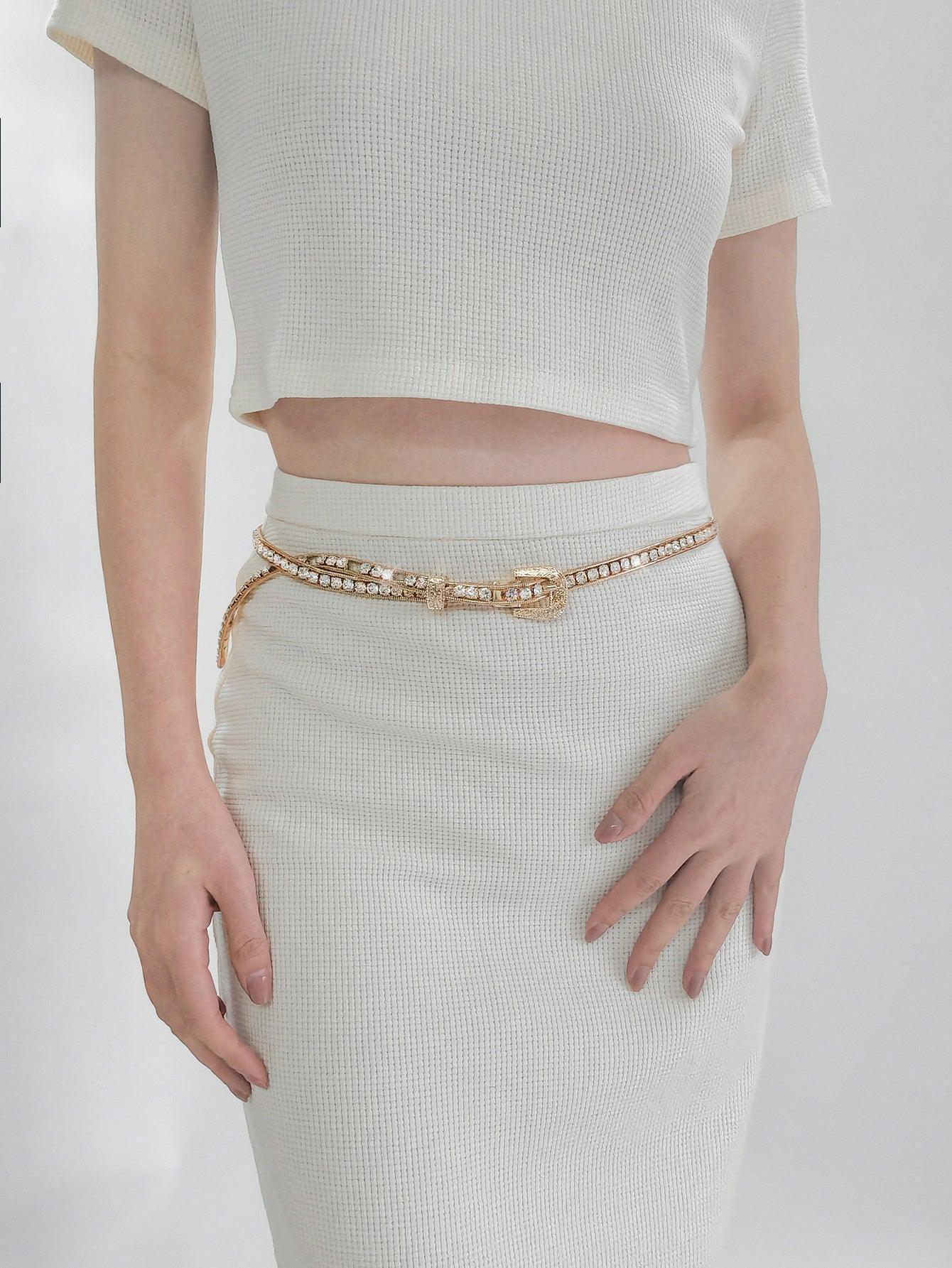 Impeccably Dressed Rhinestone Chain Belt - MXSTUDIO.COM