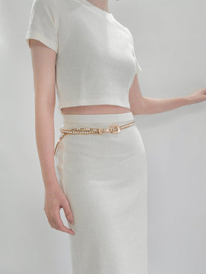 Impeccably Dressed Rhinestone Chain Belt - MXSTUDIO.COM