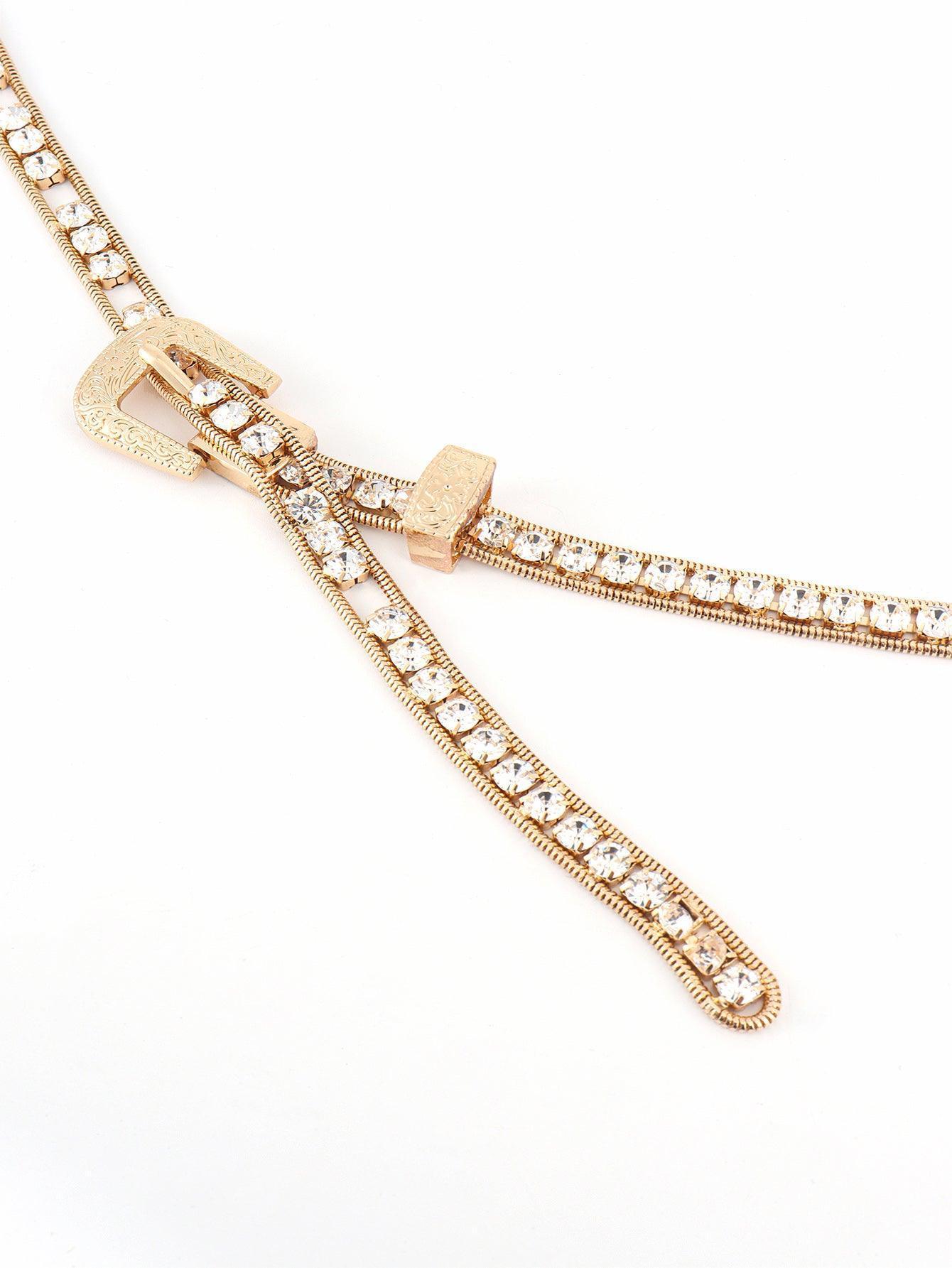 Impeccably Dressed Rhinestone Chain Belt - MXSTUDIO.COM