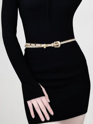 Impeccably Dressed Rhinestone Chain Belt - MXSTUDIO.COM