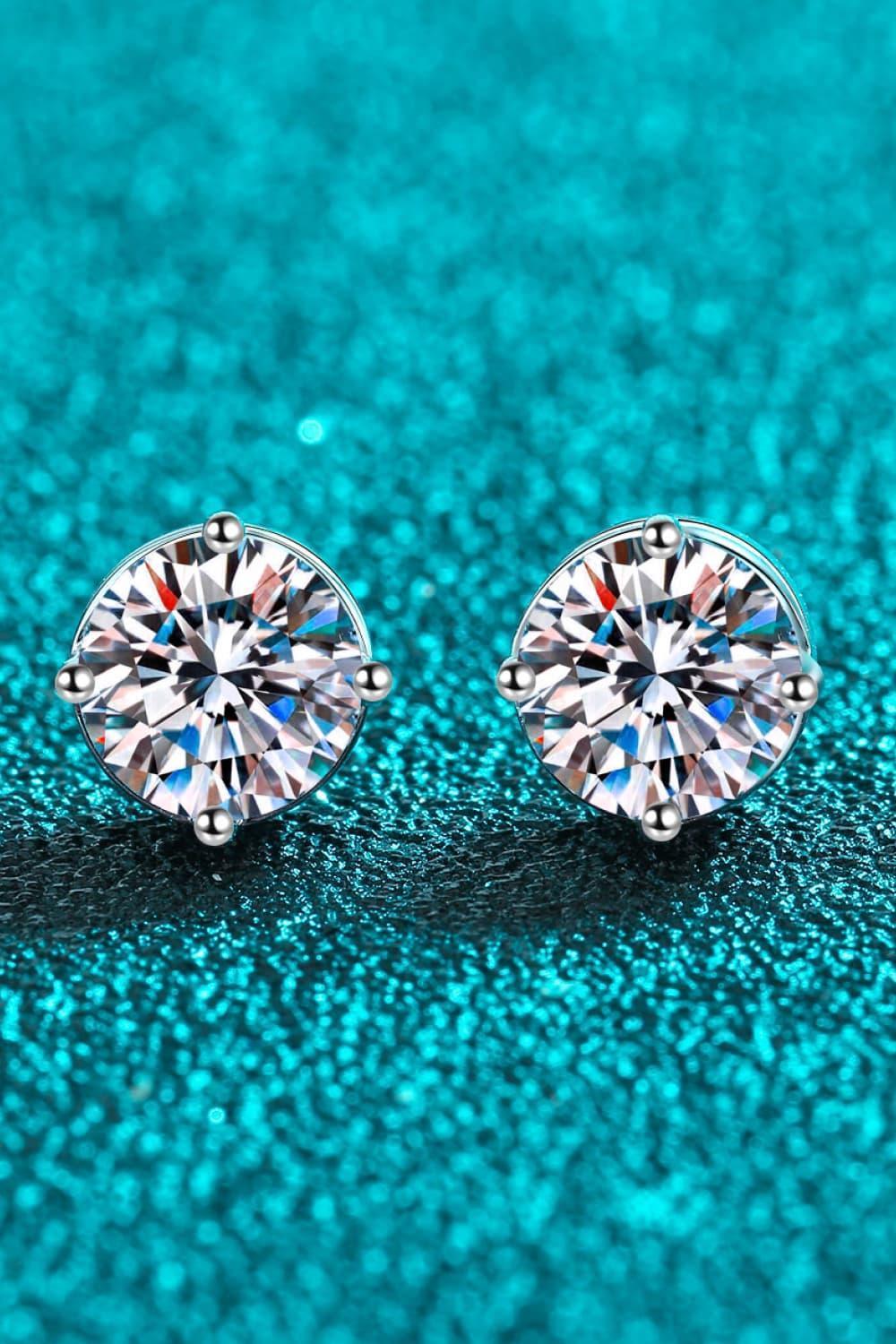 Imposing 2 Carat Moissanite Stud Earrings - MXSTUDIO.COM