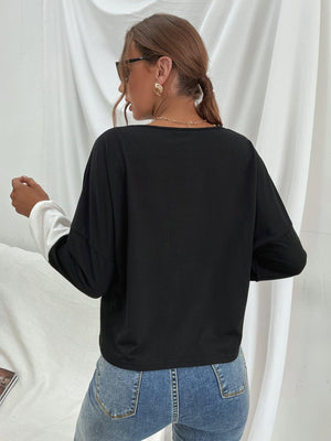 Impressive Color Block Round Neck Sweatshirt - MXSTUDIO.COM