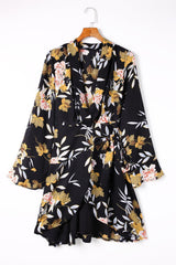 Impressive Floral Flare Sleeve Dress - MXSTUDIO.COM