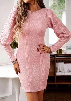 Impressive Warmth Pencil Balloon Sleeve Sweater Dress - MXSTUDIO.COM