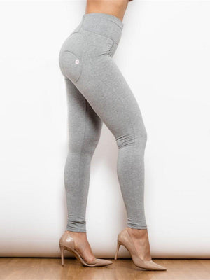 Impressive Zip Detail High Waisted Gray Leggings - MXSTUDIO.COM