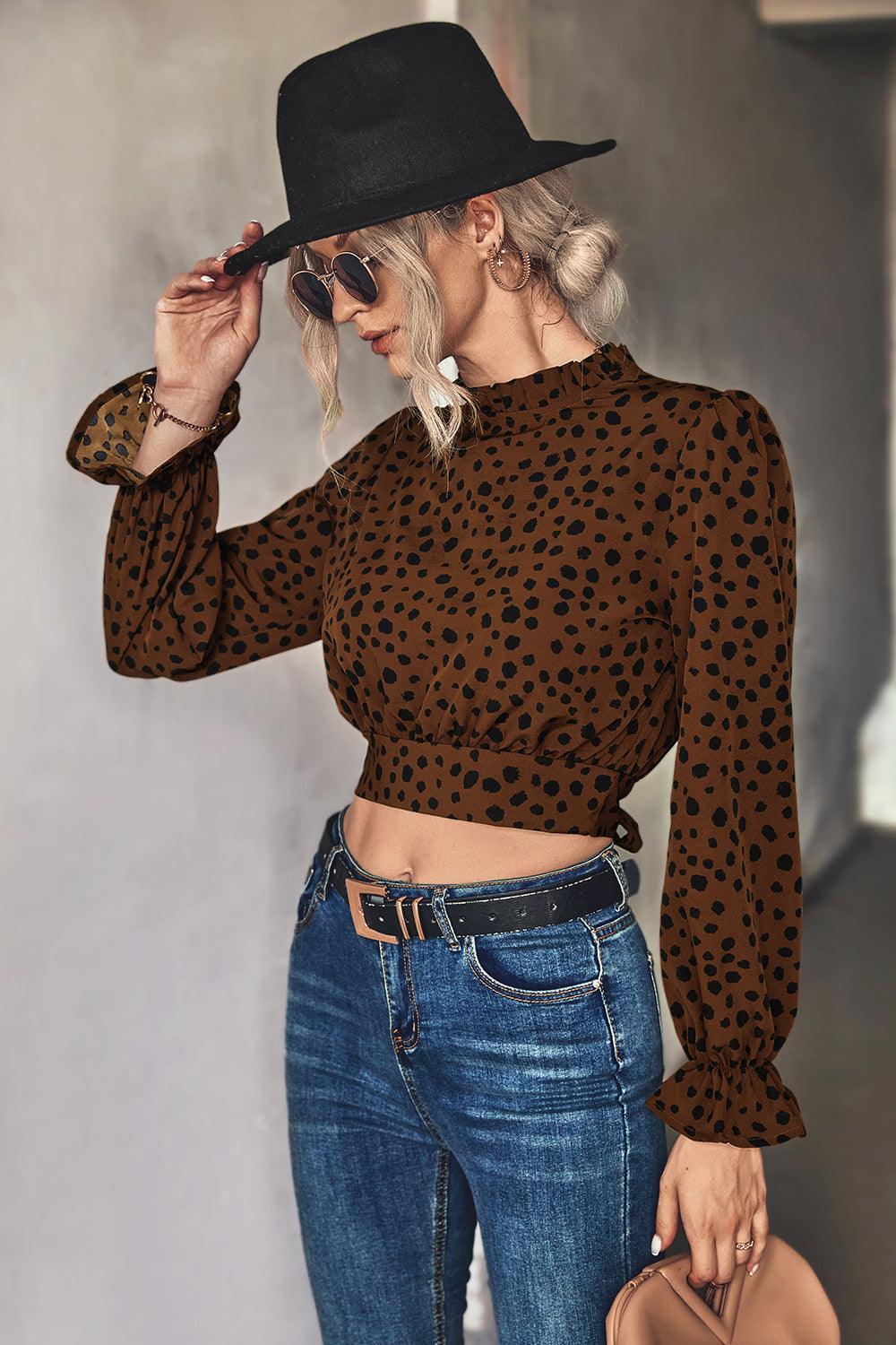 In Control Puff Long Sleeve Cropped Top - MXSTUDIO.COM