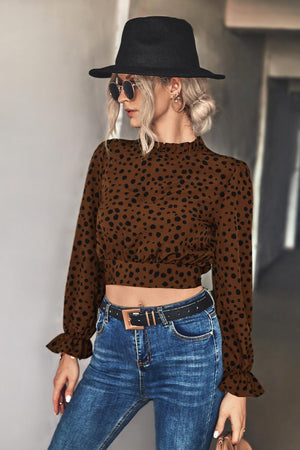 In Control Puff Long Sleeve Cropped Top - MXSTUDIO.COM