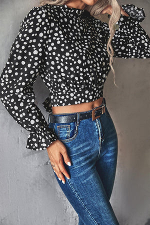 In Control Puff Long Sleeve Cropped Top - MXSTUDIO.COM