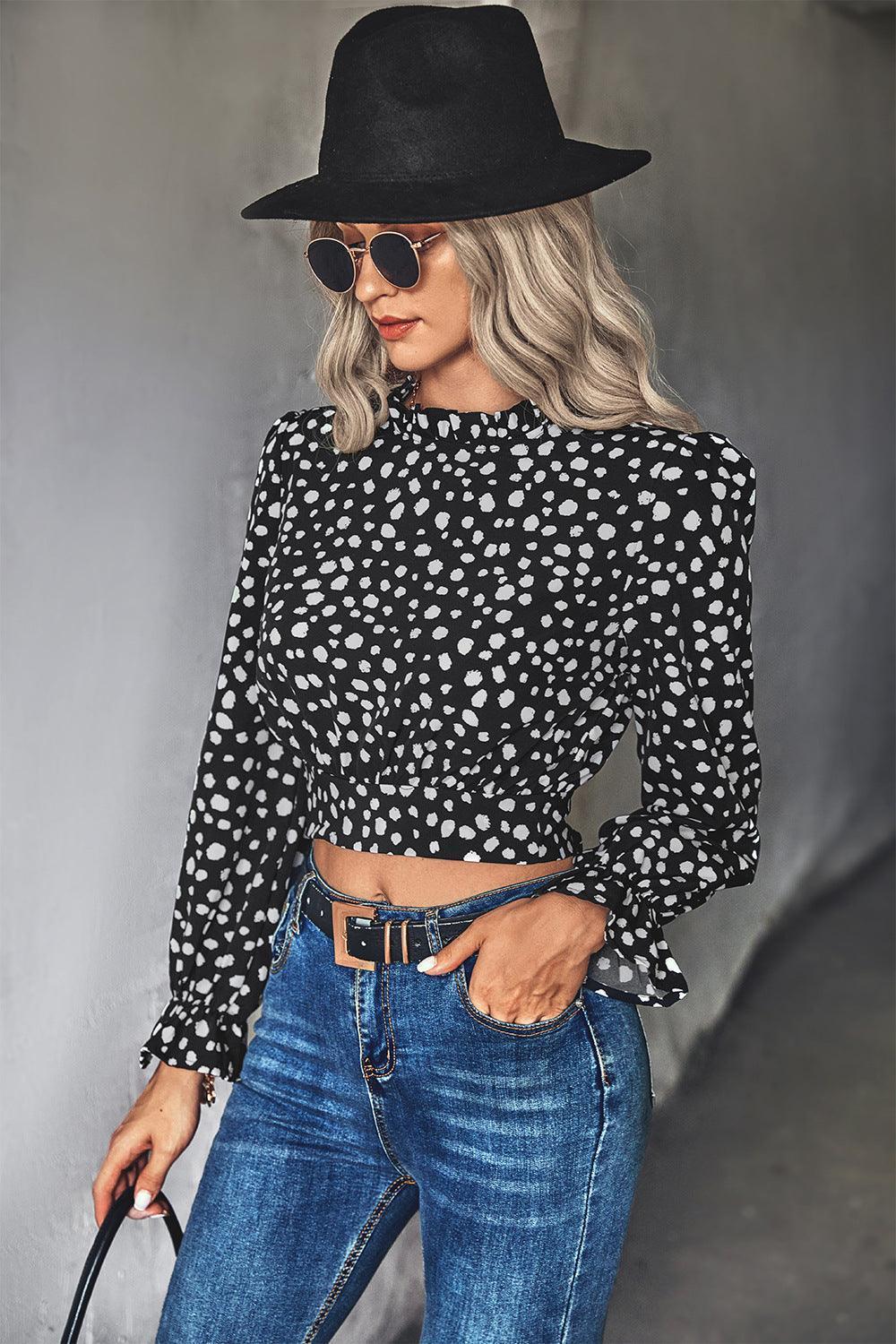 In Control Puff Long Sleeve Cropped Top - MXSTUDIO.COM