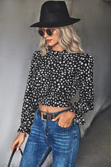 In Control Puff Long Sleeve Cropped Top - MXSTUDIO.COM