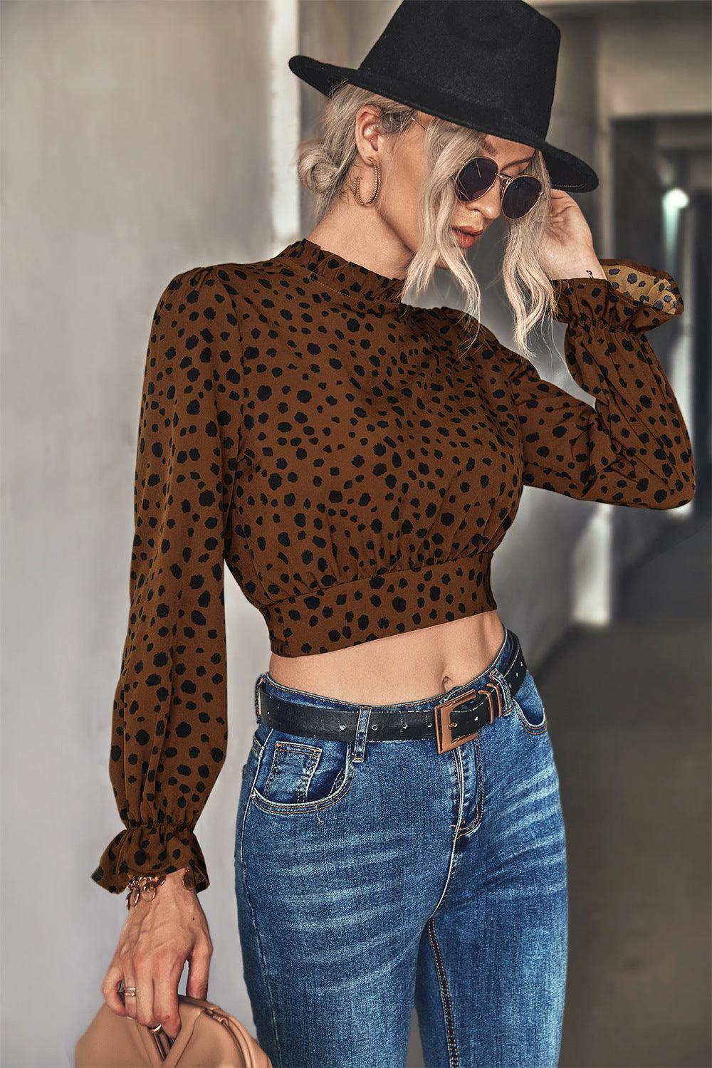 In Control Puff Long Sleeve Cropped Top - MXSTUDIO.COM