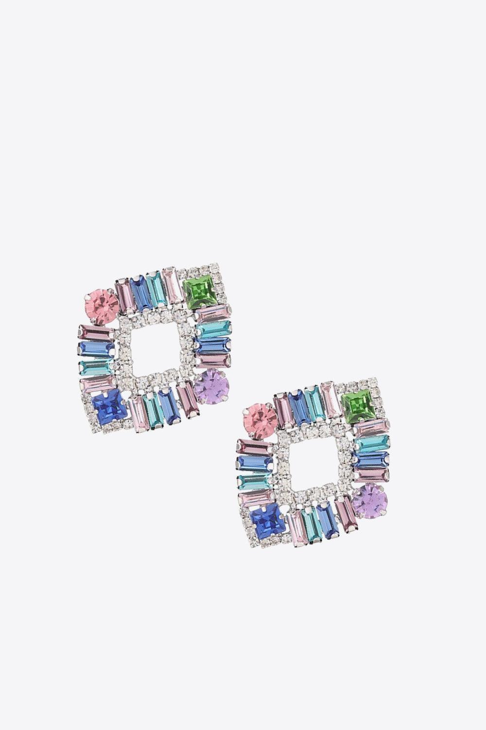 In Fashion Glass Stone Multicolor Earrings - MXSTUDIO.COM