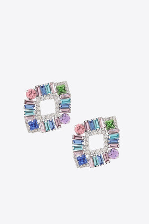 In Fashion Glass Stone Multicolor Earrings - MXSTUDIO.COM