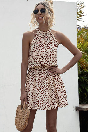 In Her Element Mock Neck Sleeveless Mini Dress - MXSTUDIO.COM