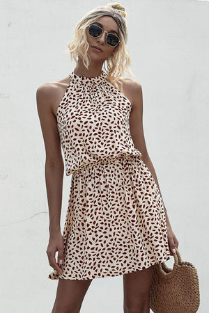 In Her Element Mock Neck Sleeveless Mini Dress - MXSTUDIO.COM