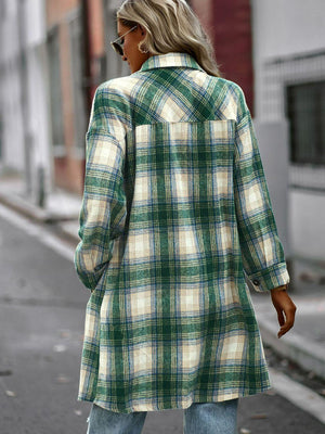 In Style Plaid Longline Jacket - MXSTUDIO.COM