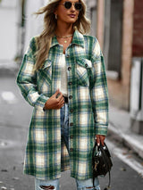 In Style Plaid Longline Jacket - MXSTUDIO.COM