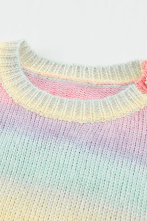 Inclusive Crew Neck Rainbow Striped Sweater - MXSTUDIO.COM