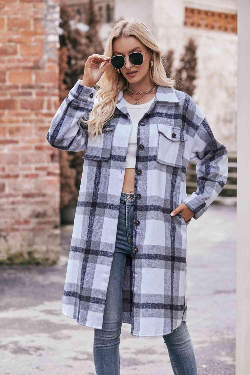 Incomparable Warmth Plaid Long Coat - MXSTUDIO.COM