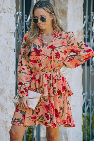 Incredible Life Floral Long Sleeve Mini Dress - MXSTUDIO.COM