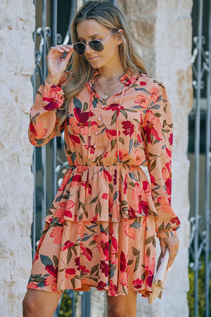 Incredible Life Floral Long Sleeve Mini Dress - MXSTUDIO.COM