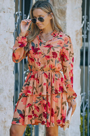 Incredible Life Floral Long Sleeve Mini Dress - MXSTUDIO.COM