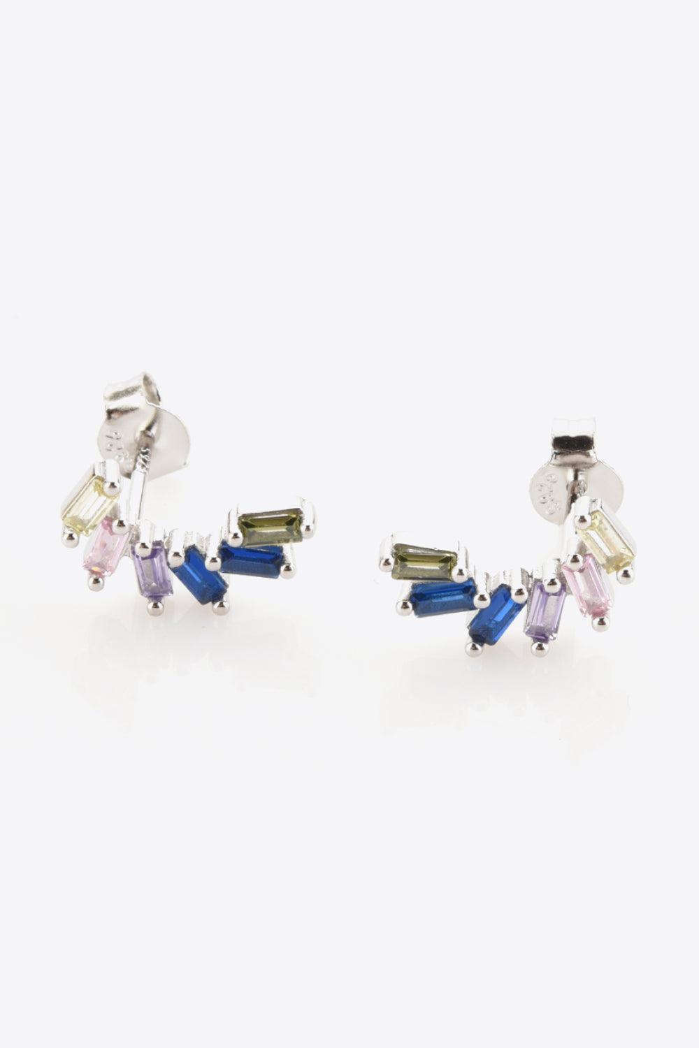 Indispensable Multicolored Zircon 925 Sterling Silver Earrings - MXSTUDIO.COM