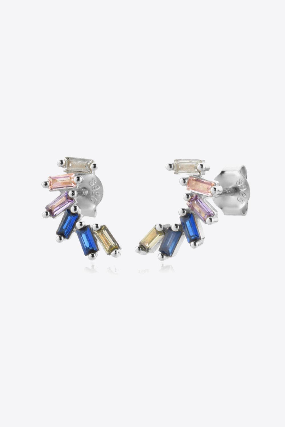 Indispensable Multicolored Zircon 925 Sterling Silver Earrings - MXSTUDIO.COM