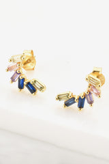 Indispensable Multicolored Zircon 925 Sterling Silver Earrings - MXSTUDIO.COM