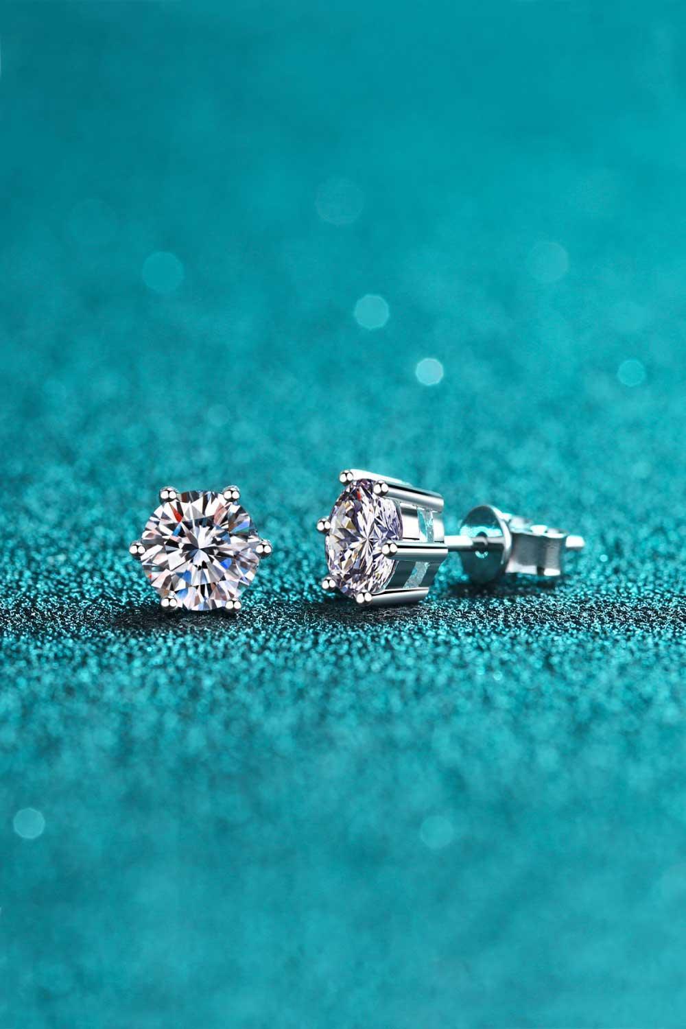 Infinite Joy Sterling Silver Moissanite Stud Earrings - MXSTUDIO.COM