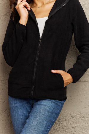 Infinite Warmth Pocketed Black Zip Up Jacket - MXSTUDIO.COM