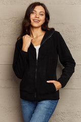 Infinite Warmth Pocketed Black Zip Up Jacket - MXSTUDIO.COM