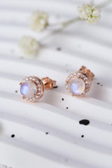 Infuse Delight Sterling Sliver Moonstone Stud Earrings - MXSTUDIO.COM