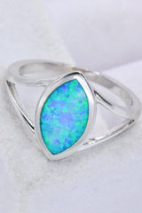 Inimitable Split Shank Sterling Silver Opal Ring - MXSTUDIO.COM