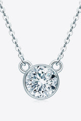 Inlaid 1 Carat Moissanite Gold / Platinum-Plated Necklace - MXSTUDIO.COM