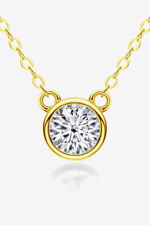 Inlaid 1 Carat Moissanite Gold / Platinum-Plated Necklace - MXSTUDIO.COM