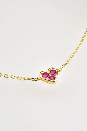 Inlaid Heart Zircon 18K Gold Plated Necklace - MXSTUDIO.COM