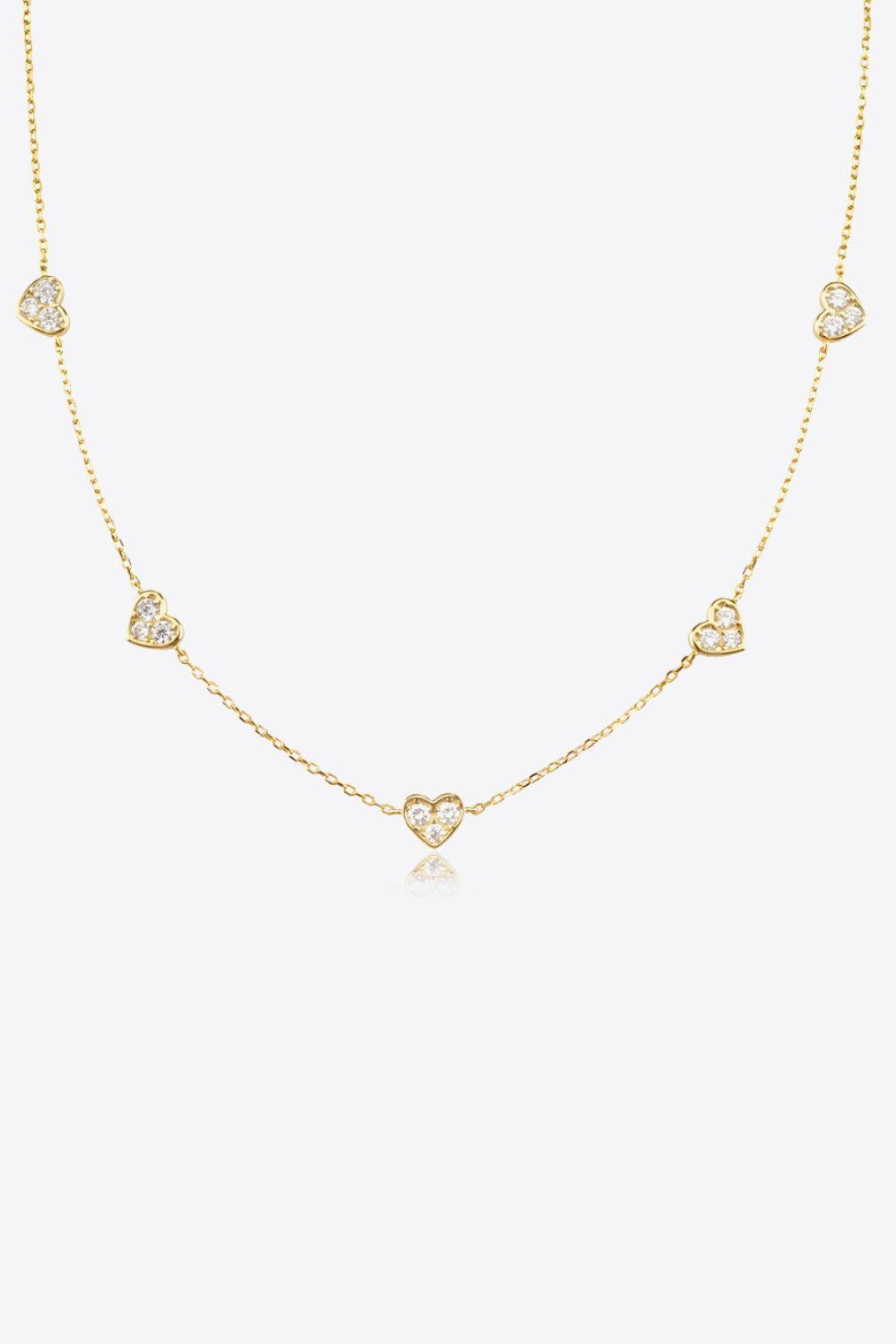 Inlaid Heart Zircon 18K Gold Plated Necklace - MXSTUDIO.COM