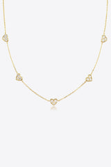 Inlaid Heart Zircon 18K Gold Plated Necklace - MXSTUDIO.COM