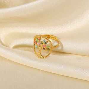 a close up of a ring on a white cloth