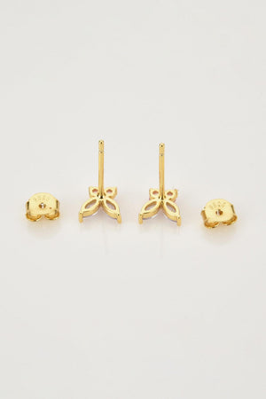 Inlaid Zircon Gold Plated Butterfly Stud Earrings - MXSTUDIO.COM